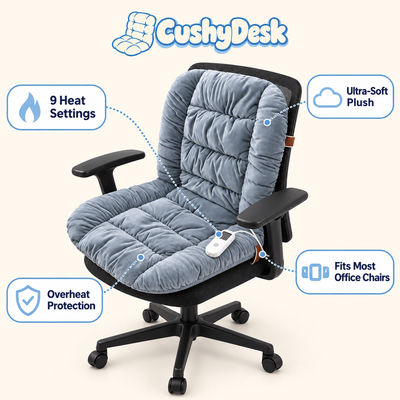 CushyDesk Heated Office Chair Cushion